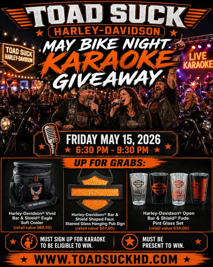 Bike Night Karaoke, event campaign designed in house by Secret Squirrel Ent. Group