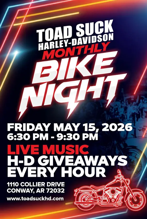 Bike Night, May, Round Two, event campaign designed in house by Secret Squirrel Ent. Group