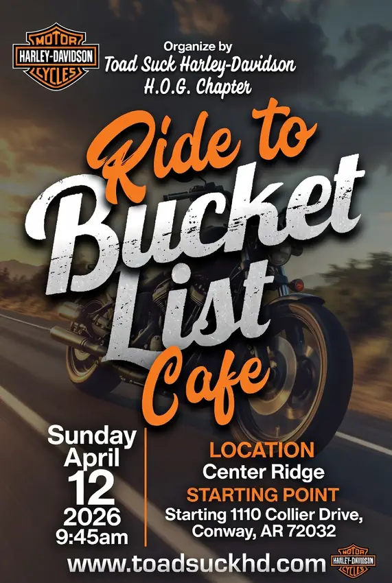 Bucket List Ride, event poster designed in house by Secret Squirrel Ent. Group