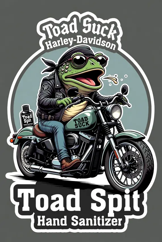 Toad Spit Character, brand mark designed in house by Secret Squirrel Ent. Group