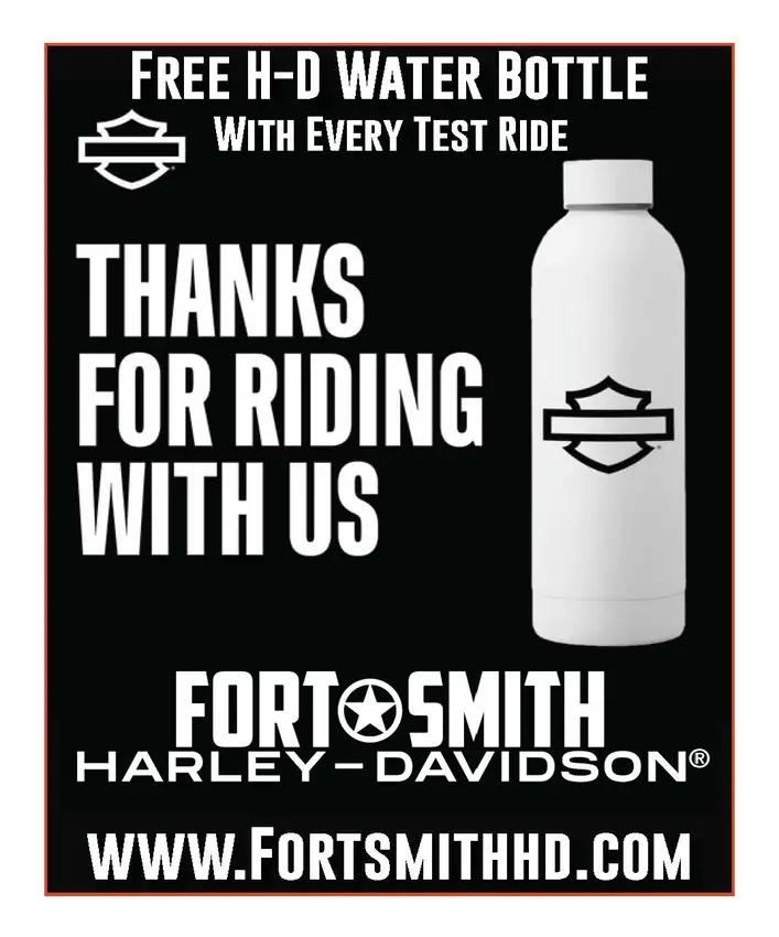 Ft. Smith Harley-Davidson, water bottle label designed in house by Secret Squirrel Ent. Group